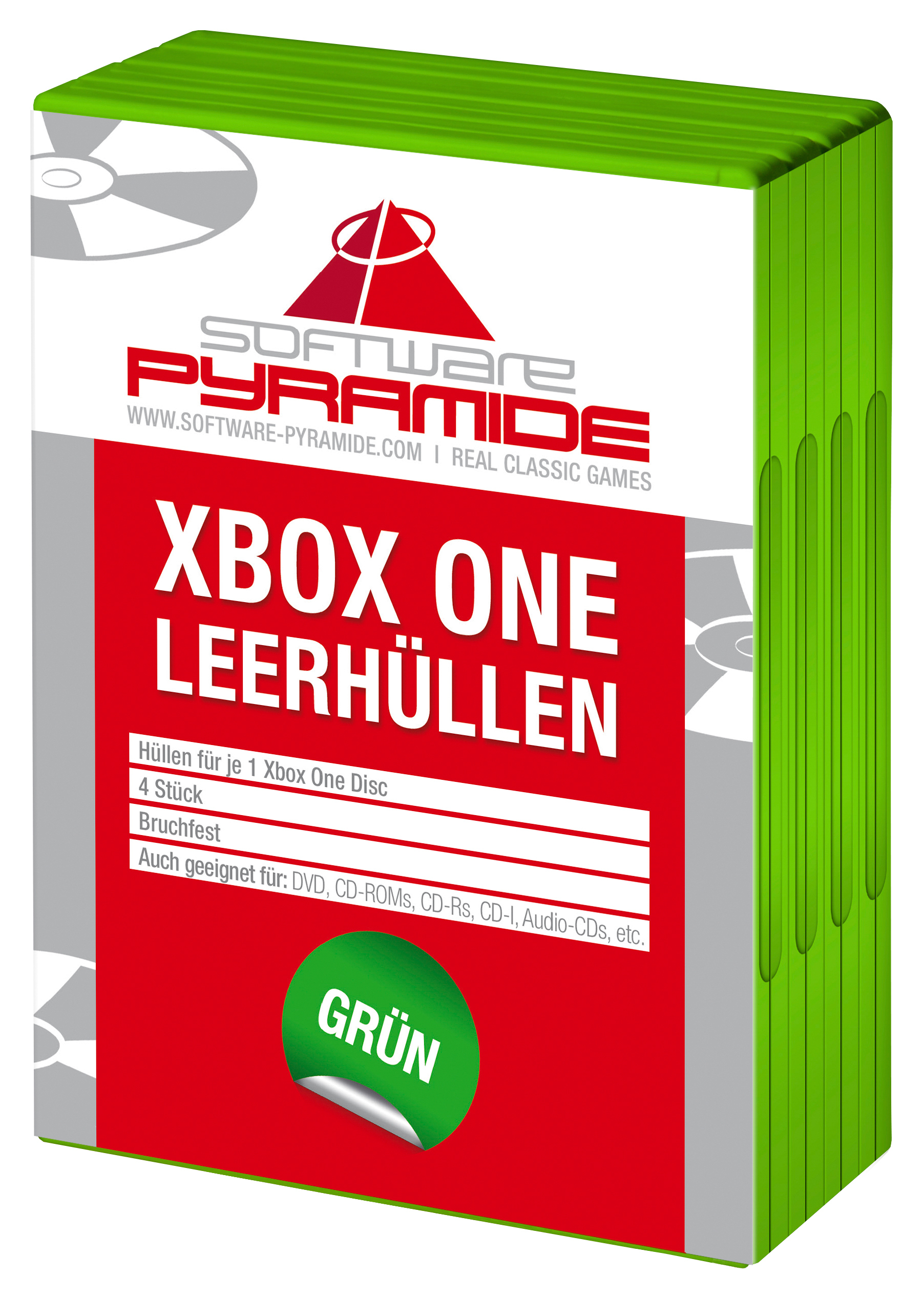 Xbox One-Leerhüllen 4er-Pack, grün